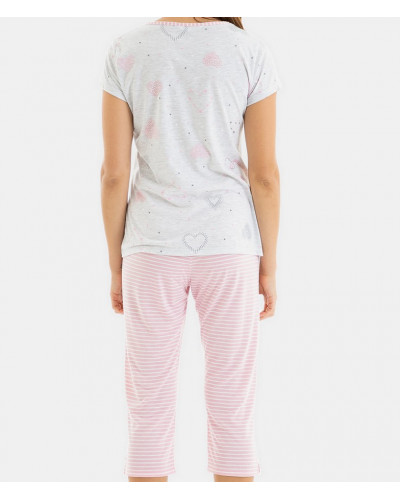 Short-sleeved pyjamas Massana cotton Charming (Multicolor)