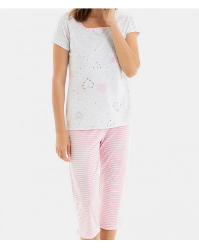 Short-sleeved pyjamas Massana cotton Charming (Multicolor)