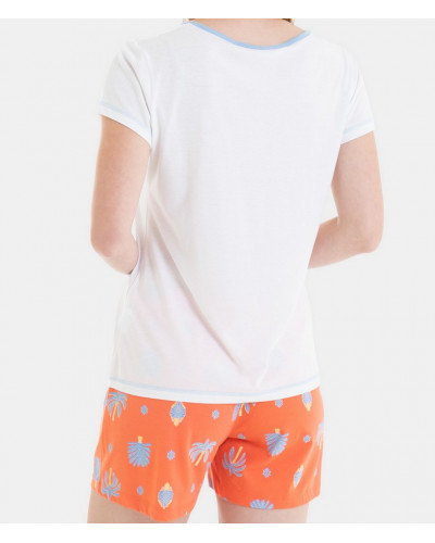 Pyjama court Massana Romantic Tropical coton (Multicolore)