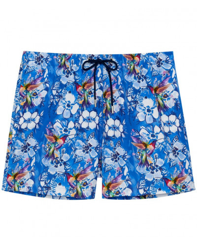 Short de bain HOM Colibris (Bleu imprimé)