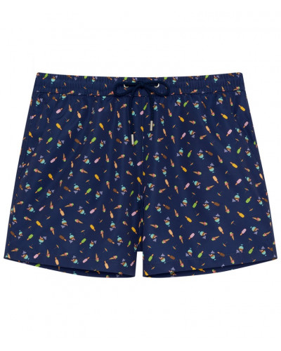 Short de bain HOM Summer (Navy imprimé)
