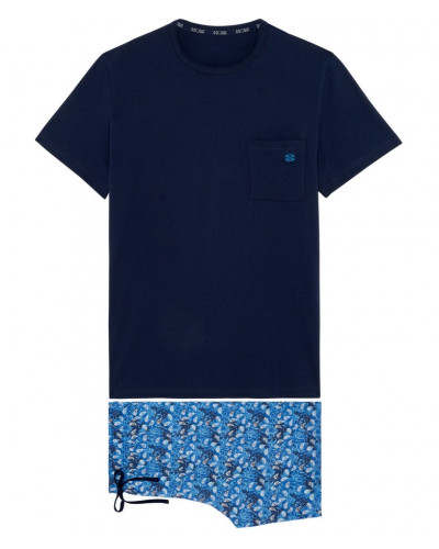 Pijamas cortos 100% algodón Vibe (Imprimé Bleu)