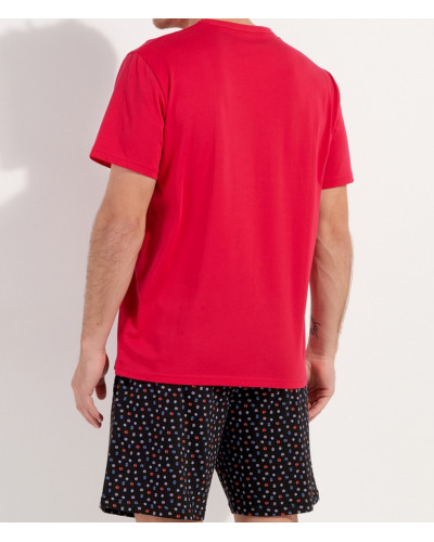 Pyjama court 100% coton HOM Charli (Imprimé Noir)