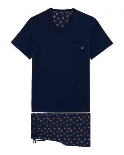 Pijamas cortos HOM Mandala (Imprimé Marine)
