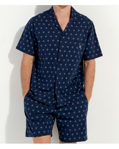 Short pajamas 100% cotton Indio (Imprimé Marine)