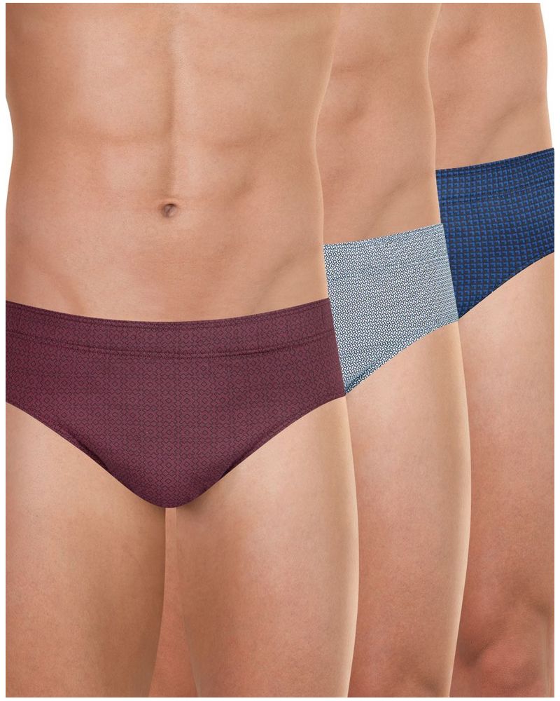 Set of 3 briefs 100% Cotton Eminence (Bordeaux/Ciel/Marine)