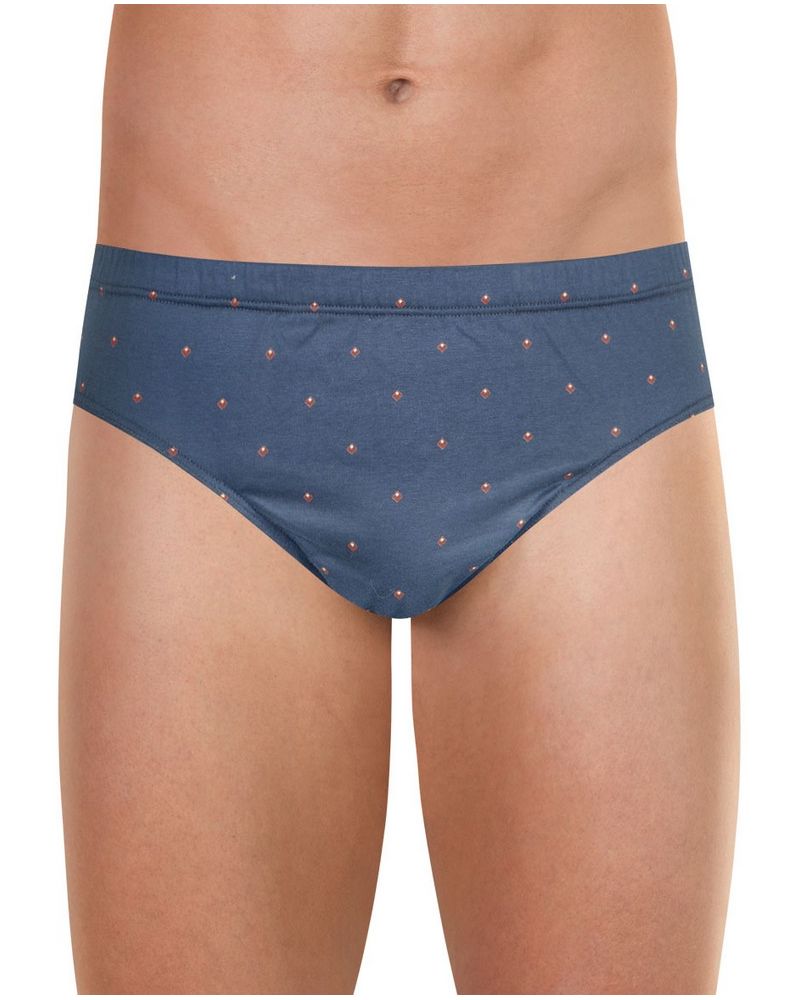 Slip taille basse 100% coton Eminence Motifs (Marine Losanges Bordeaux)