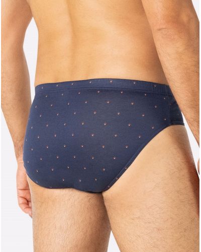 Low waist brief 100% cotton Eminence Motifs (Marine Losanges Bordeaux)