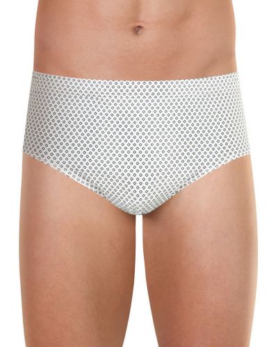 High waisted brief 100% cotton Eminence Motifs (Beige Losange Marine)