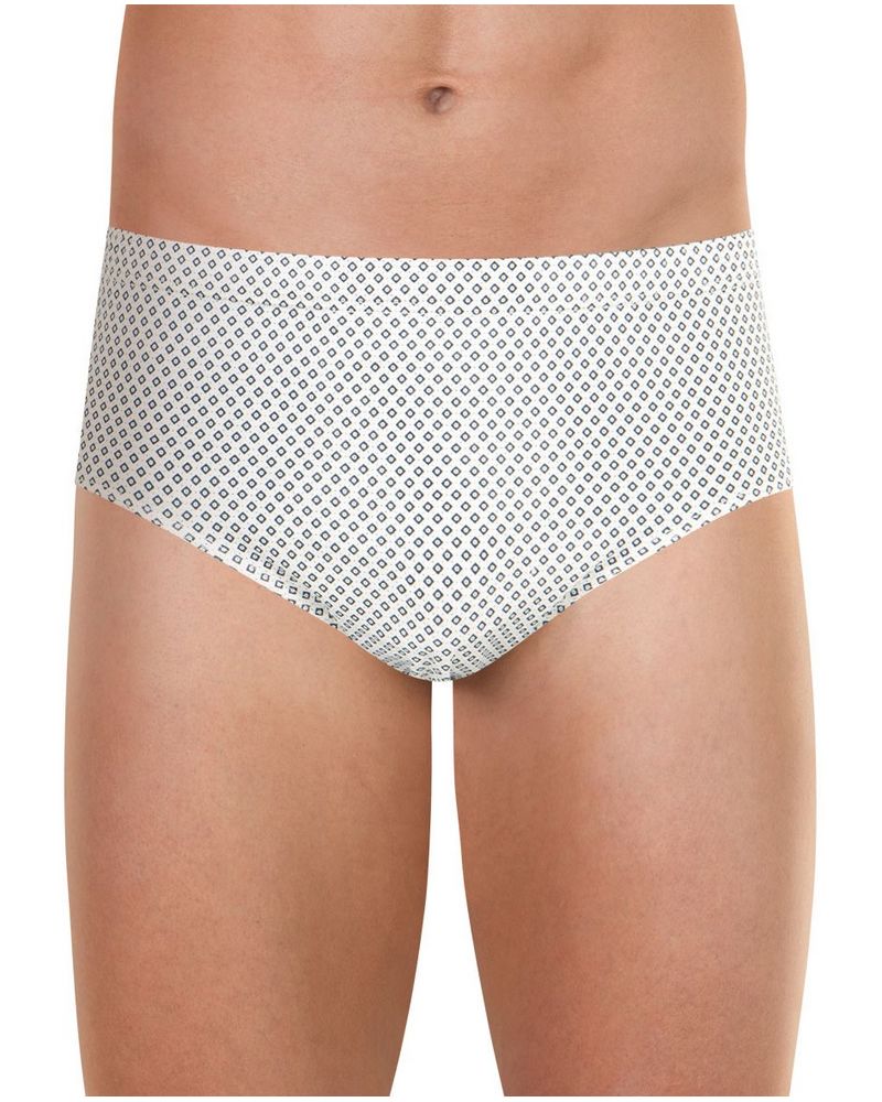 Slip taille haute 100% coton Eminence Motifs (Beige Losange Marine)