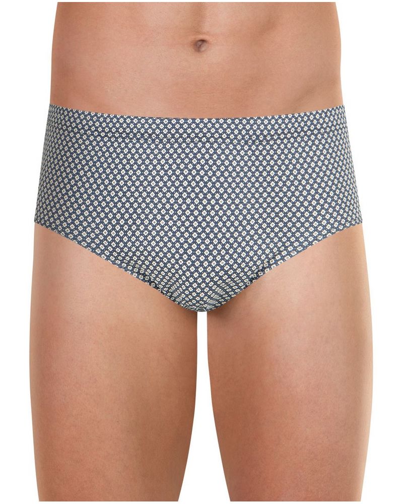 Calzoncillo de cintura alta 100% algodón Eminence Motifs (Marine Losange Beige)