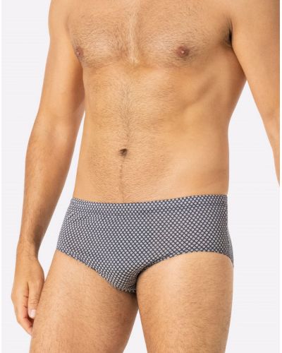 High waisted briefs 100% cotton Eminence Motifs (Marine Losange Beige)