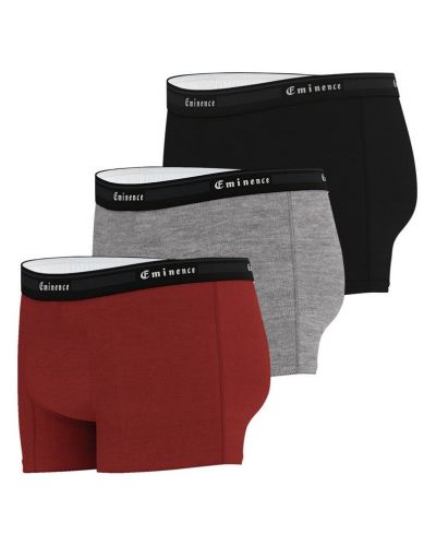Pack of 3 boxers cotton Eminence Tailor (Rouille/Gris Chiné/Noir)
