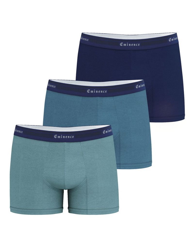 Lot de 3 boxers en coton Eminence Tailor (Céladon/Bleu/Marine)