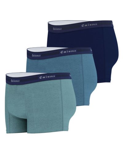 Lot de 3 boxers en coton Eminence Tailor (Céladon/Bleu/Marine)