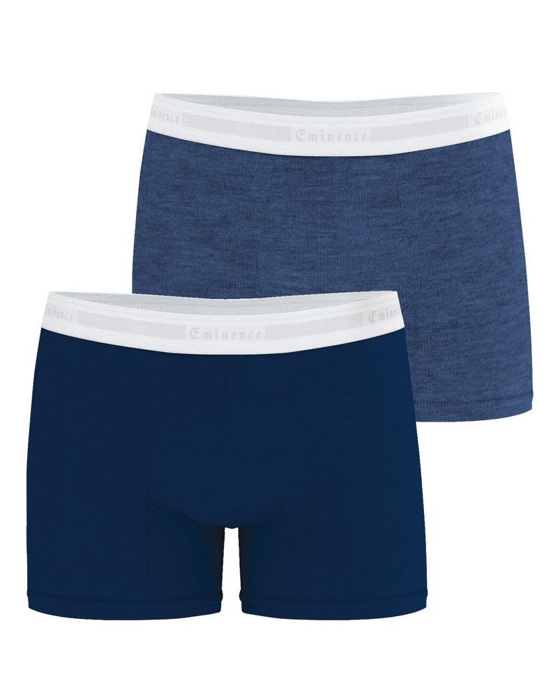 Paquete de 2 boxers algodón orgánico Eminence Tailor (Marine/Bleu Chiné)