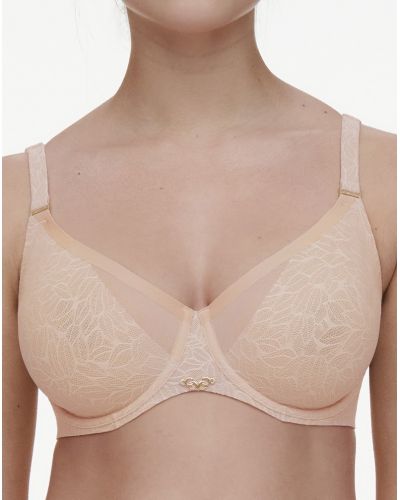 Underwired molded bra Chantelle Pure Lace (Beige Doré)