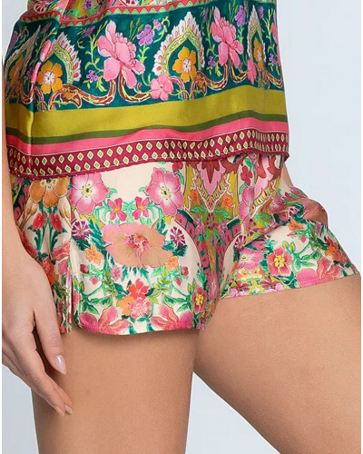 Pantalon corto de seda Lise Charmel Libertine en Fleurs (Libre Eclosion)