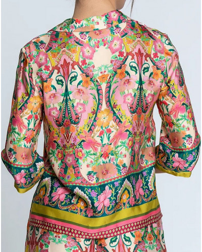 Camiseta corta de seda Lise Charmel Libertine en Fleurs (Libre Eclosion)