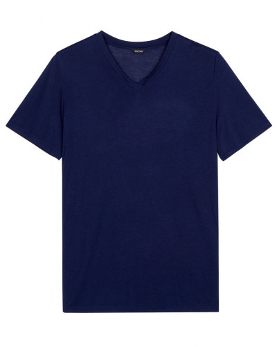 Pijama corto cuello V 100% modal HOM Cocooning (Navy)