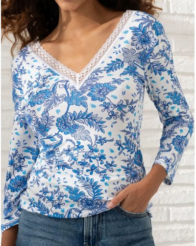 Camiseta mangas largas Antigel Patio Fraîcheur (Bleu Azul)