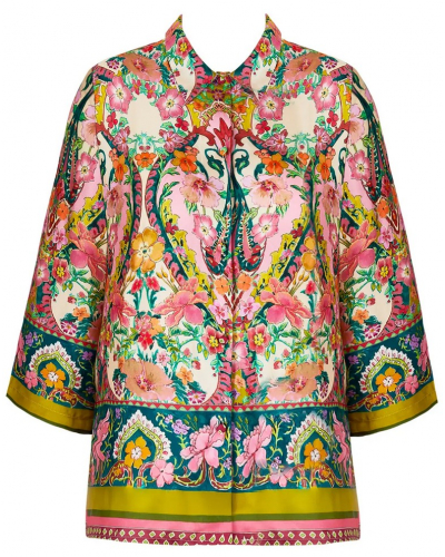 Camiseta corta de seda Lise Charmel Libertine en Fleurs (Libre Eclosion)