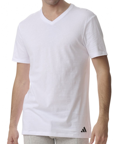 Pack of 3 V-neck t-shirts 100% Cotton Adidas Active Core (White)