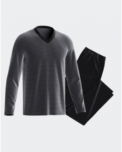 Pyjama en coton et velours col V Impetus N78 (MX507)