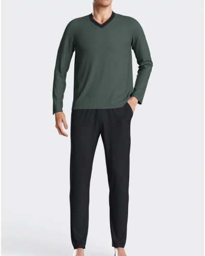 Pijama largo 100% algodón cuello V Impetus N81 (GN110)