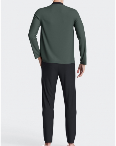Pijama largo 100% algodón cuello V Impetus N81 (GN110)