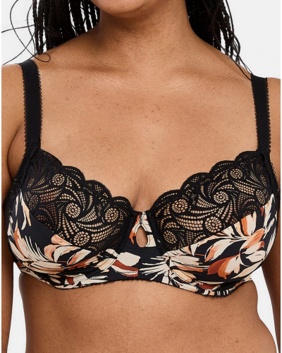 Classic underwired bra Sans Complexe Ariane Fantaisy (Imprimé Feuillage Noir)