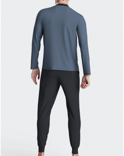 Pyjama long 100% coton col V Impetus N74 (BLJ5J)