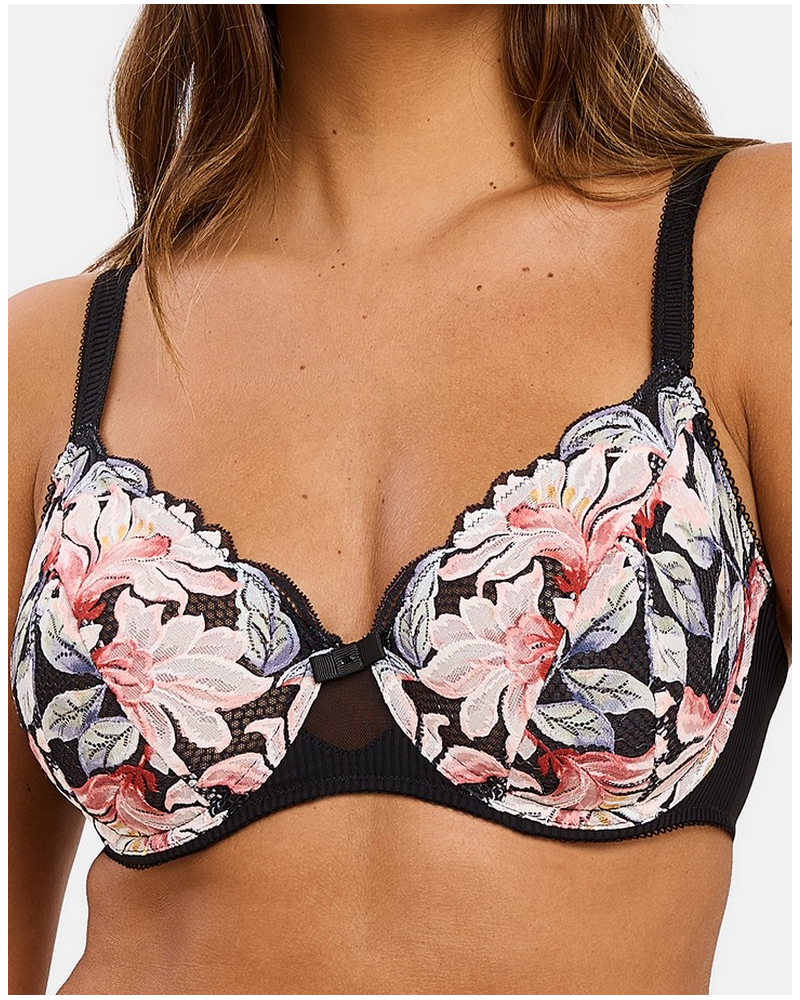 Classic underwired bra Sans Complexe Rosa Fantaisie (Aquarelle Florale Noir)
