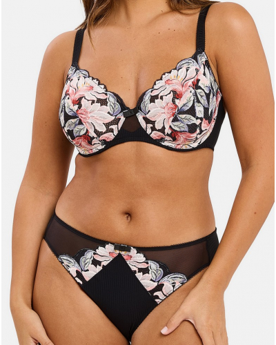 Slip Sans Complexe Rosa Fantaisie (Aquarelle Florale Noire)