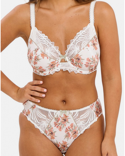 Classic underwired bra Sans Complexe Oriane (Imprimé Bouquets Blanc et Vert)