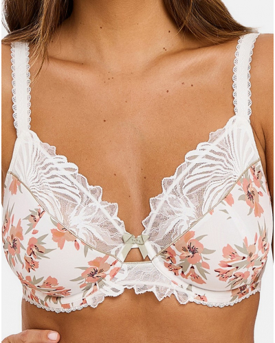 Sujetador clásico con aros Sans Complexe Oriane (Imprimé Bouquets Blanc et Vert)