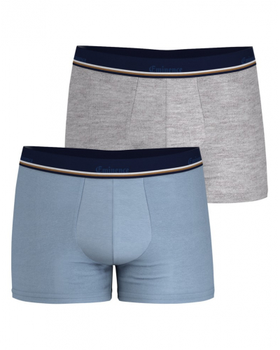 Lot de 2 boxers coton stretch Eminence Club (Bleu/Gris Chiné)