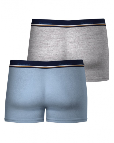 Paquete de 2 bóxers algodón stretch Eminence Club (Bleu/Gris Chiné)