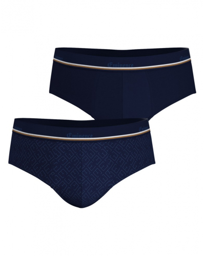 Pack of 2 briefs cotton stretch Eminence Club (Marine)