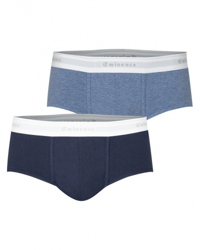 Pack of 2 briefs biological stretch cotton Eminence Tailor (Marine/Bleu Chiné)