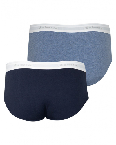 Paquete de 2 calzoncillos algodón orgánico stretch Eminence Tailor (Marine/Bleu Chiné)