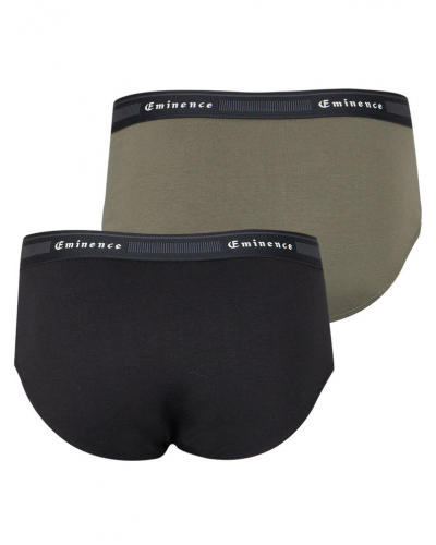 Paquete de 2 calzoncillos algodón orgánico stretch Eminence Tailor (Noir/Kaki)