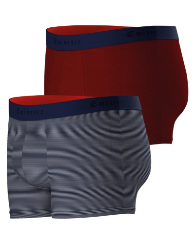 Lot de 2 boxers coton Eminence Daily Fait en France (Marinière/Rouille)