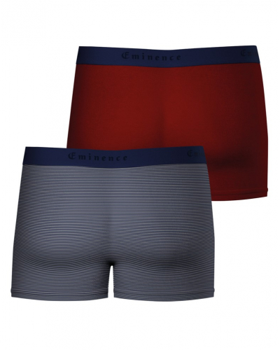Lot de 2 boxers coton Eminence Daily Fait en France (Marinière/Rouille)