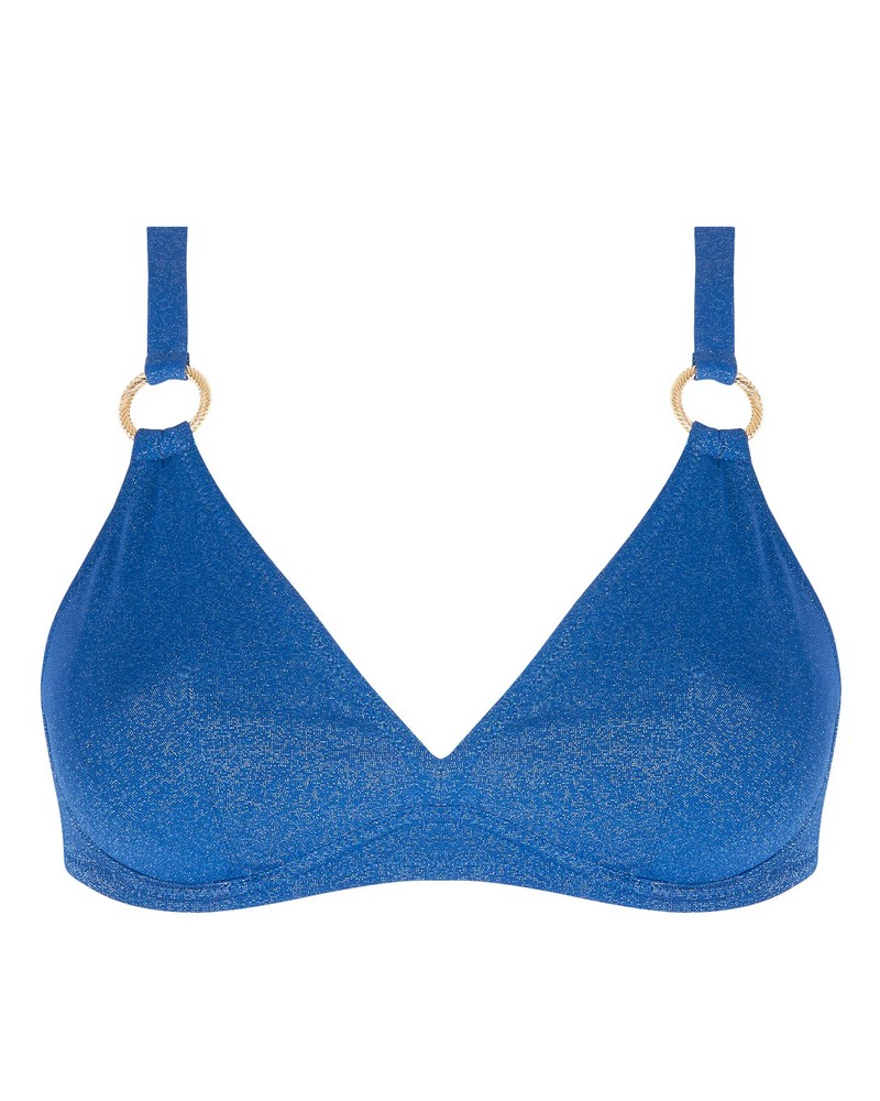 Sujetador de baño triángulo con aros copa profunda Antigel La Fashion Sirène (Bleu Sirène)