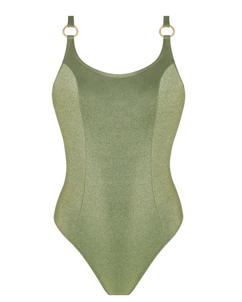 Underwired support one-piece swimsuit swimmer Antigel La Fashion Sirène (Vert Sirène)