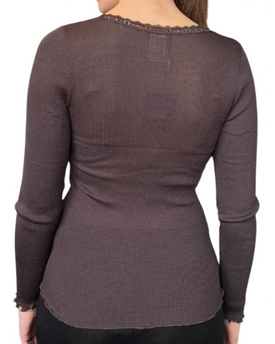Top manches longues Moretta laine et soie 5762 (Chocolat)
