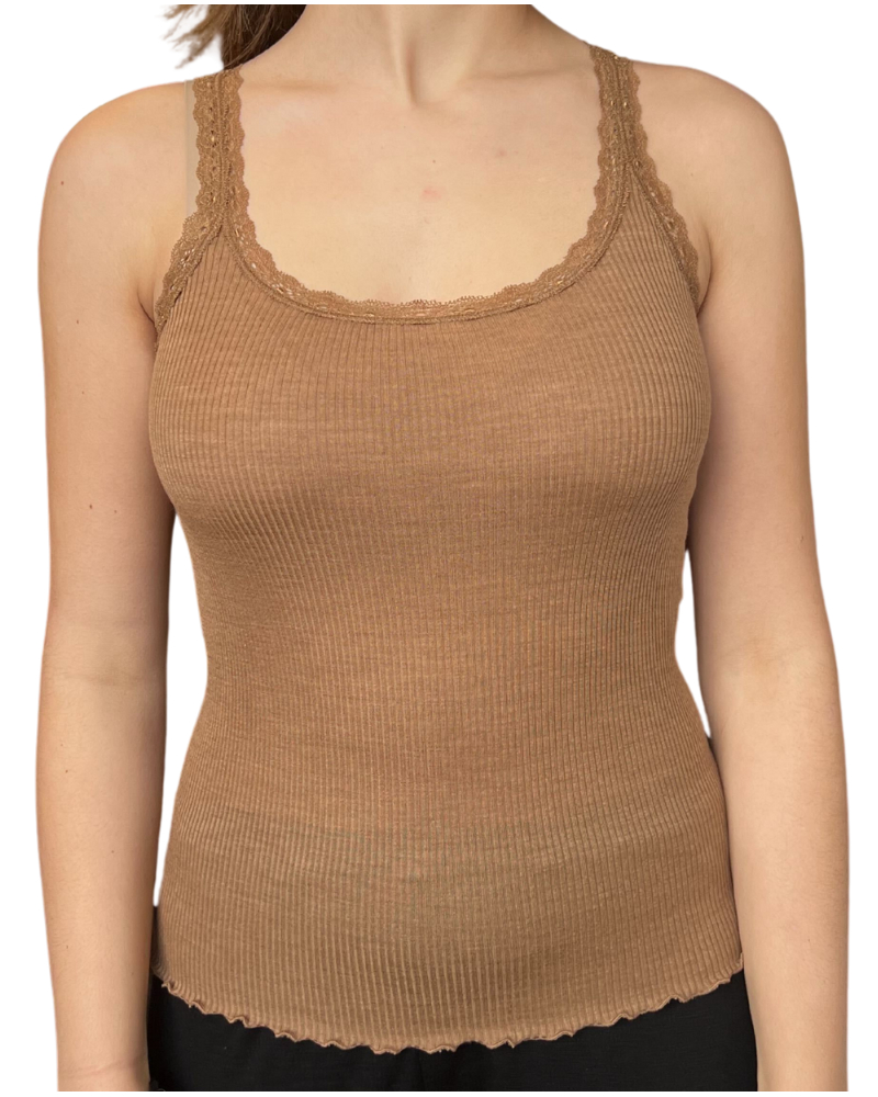Tank top lace wool & silk Moretta 5760 (Cammello)
