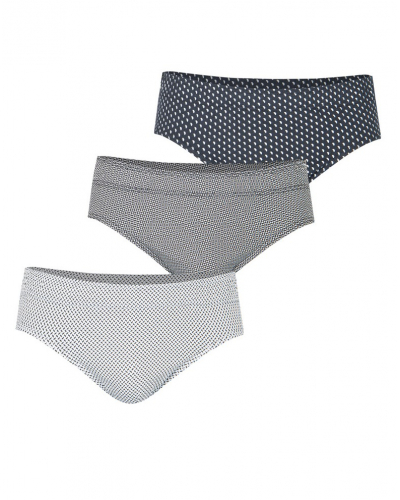 Pack of 3 briefs 100% Cotton Eminence Trio Fantaisie (Imprimé Gris & Noir)
