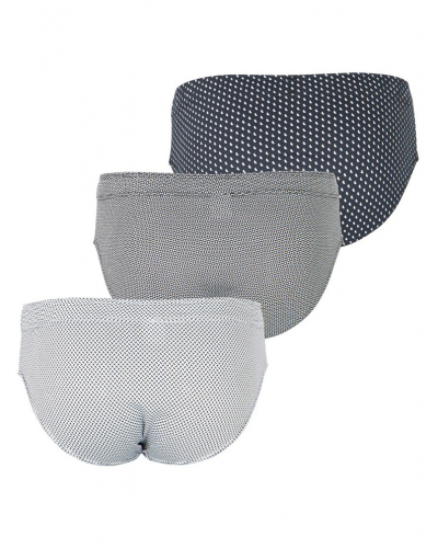 Pack of 3 briefs 100% Cotton Eminence Trio Fantaisie (Imprimé Gris & Noir)
